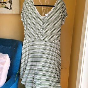 (Love Squared) Skater Dress, Green and Cream, 2X